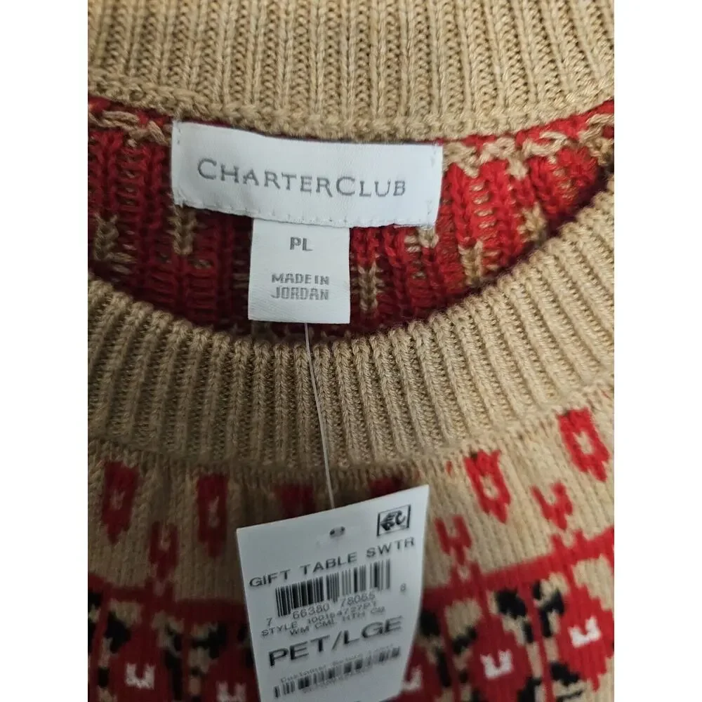 Charter Club Petite Large‎ Holiday Sweater NWT - Picture 3 of 8